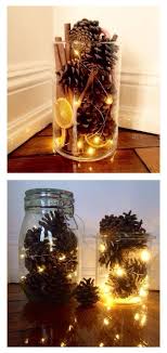 Pommes De Pin Et Guirlandes Dans Un Bocal Idee Diy Weihnachten Deko Weihnachten Diy Weihnachtsdekoration