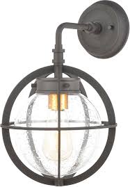 Elk 46730 1 Davenport Contemporary Charcoal Brushed Brass Outdoor Wall Lighting Elk 46730 1