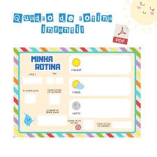 Quadro minha rotina diária infantil (PDF) | Primavera da Lagarta