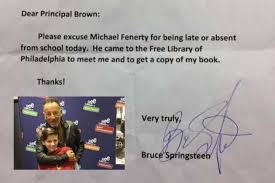 Bruce Springsteen Saves Kid from Detention by Signing Absence Note