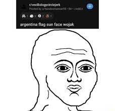 Therefore the sun on the flag represents the military flag for argentina, this is why some flags do not include the sun. Vexillologycirclejerk Posted By Afhandsameman Redit Argentina Flag Sun Face Wojak Ifunny