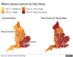 Zoom and search in the map below to see which tier your area is going to go into. Covid 19 Twenty Million In England Added To Toughest Tier Of Restrictions Bbc News