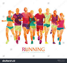 T Nrunning Marathon People Run Colorful Poster Vector Illustration Sponsored Ad People Run T People Running Graphic Design Pattern Sport Illustration