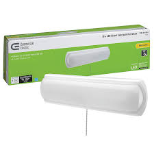 Commercial Electric 18 In White Led Flush Mount Ceiling Light With Pull Chain Closet Light 1200 Lum Closet Lighting Flush Mount Ceiling Lights Led Flush Mount