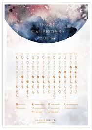 2019 Lunar Calendar Lunar Calendar Moon Calendar Bullet Journal Inspiration