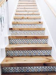 Wood And Tiled Risers Stairs Stairs Woodstairs Woodenstairs Tiledstairs Tile Farmhousestyle Farmhousedecor Farmhou Stair Decor Wood Stairs Tile Stairs