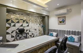 The combination of the grey interiors with office cabin furniture design and beautiful pieces of art makes the whole cabin look classy and chic. Modern Office Interior Design By Raza Decor Office Interior Design Modern Modern Office Interiors Office Interior Design