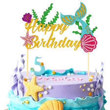 Mermaid Cake Toppers Happy Birthday Under The Sea Glitter Party Favors Supplies Baby Shower Decorations 1 Set Cx18eieh7eg Mermaid Cake Topper Birthday Cake Toppers Happy Birthday Cakes
