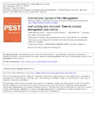 Call piper pest control, inc. Pdf Leaf Cutting Ants Revisited Towards Rational Management And Control