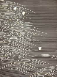 流水 波文様に千鳥 文様 和柄 イラスト テキスタイル デザイン