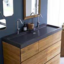 Waschtisch Aus Eiche Mit Lavastein Waschbecken 120 Karl Tikamoon In 2020 Waschbecken Waschtisch Schminkschrank