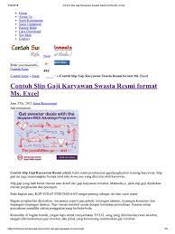 Slip gaji karyawan merupakan komponen penting yang diberikan perusahaan sebagai bukti penerimaan gaji. Contoh Slip Gaji Karyawan Swasta Resmi Format Ms