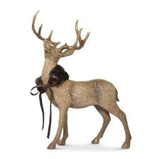 Threshold Large Burlap Texture Deer Figurine Brown Deer Indoor Christmas Decorations Nautical Christmas