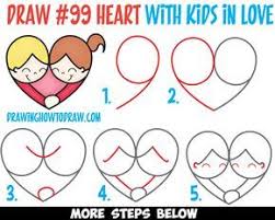How To Draw Cartoon Kids Hugging To Form A Heart From 99 Shape Easy Step By Step Drawing Tutorial For Kids How To Draw Step By Step Drawing Tutorials Drawing