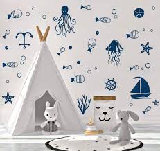 1100 x 874 jpeg 190 кб. Toarti Ocean Sea Life Wall Decal Octopus Sailboat Fish Sticker For Nursery Sea World Theme Decoration Cute Nautical Decor Amazon Com Au Baby