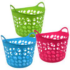 Dollartree Com Bulk Colorful Plastic Laundry Baskets With Handles 11 75x12x11 In Plastic Laundry Basket Dollar Tree Organization Laundry Basket