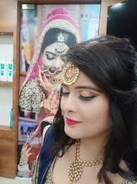 Party look nude makeup at studio