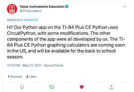 Psat®, sat®, and act® college entrance exams ap® exams that allow or require a graphing calculator approved for use on the ib® diploma programme exam. Python Snakes Its Way To The Ti 84 Plus Ce Python Graphing Calculator By Texas Instruments Runs Circuitpython Ticalculators Adafruit Industries Makers Hackers Artists Designers And Engineers