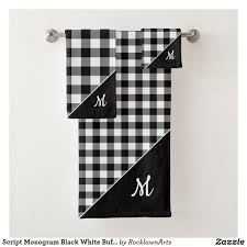 Black And White Buffalo Plaid Bathroom Decor Pin On Cat Bath Sets Towel Toothbrush