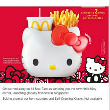 Head to your nearest mcdonald's to get the exclusive hello kitty carrier for only rm29.99, with the purchase of any mcvalue meal (limited to 1 carrier per receipt). Mcdonald S Hello Kitty Carrier Limited Edition 2019 With Original Plastic Wrap Fast Food Cereal Premiums Fast Food