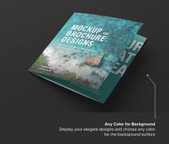 Download Square Trifold Brochure Mockup 01 In Stationery Mockups On Yellow Images Creative Store PSD Mockup Templates