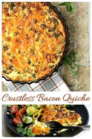 Easy Crustless Bacon Quiche Broccoli Cheddar Quiche Recipe Recipe Quiche Recipes Bacon Quiche Quiche Recipes Crustless