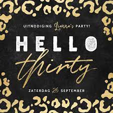 Hippe Uitnodiging Verjaardag 30 Jaar Gouden Kaartje2go