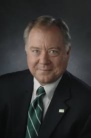 Thanking: Stephen Bates as he retires