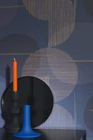 Grafische Tapete Mit Feinen Linien Und Kreisen Mit Retro Flair Tapeten Bauhaus Wandfarbe Abwaschbare Wandfarbe