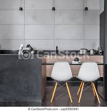 Grey and white kitchen wall tiles. Kitchen With Grey Wall Tiles Modern Kitchen With Grey Wall Tiles Table And Chairs Canstock