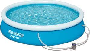 A pool, often inflatable, only able to contain enough water to paddle as opposed to swim. Bestway Round Kids Inflatable Paddling Pool With Filter Pump Fast Set 12 Ft Amazon Co Uk Garden Outdoors