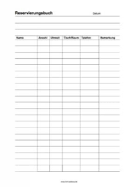 Eventuell mussten sie sogar ihre kreditkartendaten angeben, damit die reservierung angenommen wurde. Tisch Reservierungsbuch Pdf Pdf Vorlage Zum Ausdrucken