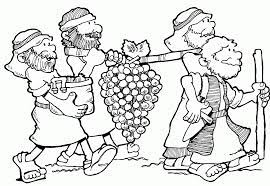 Joshua and caleb brought back a good report. Joshua And Caleb Bible Story Coloring Page Coloring Home
