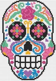 Pdf Sugar Skull Dia De Los Muertos Cross Stitch Downloadable Etsy Cross Stitch Skull Cross Stitch Patterns Cross Stitch Charts