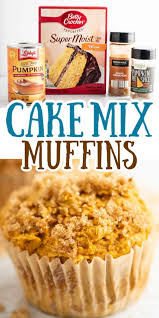 Cake Mix Pumpkin Muffins In 2020 Pumpkin Cake Mix Muffins Spice Cake Mix And Pumpkin Pumpkin Muffin Recipes