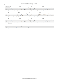 intro g c cadd4 f c f d/f# (x4) verse g cmaj7 g f c (x4) cadd4 c cadd4 c c (x4) i can't light no more of your darkness f bb f g (x3) cmaj7 (x4) g (x3) cmaj7 (x4) g all my pictures seem to fade to black and white g cmaj7 g f c (x4) cadd4 c cadd4 c (x4) i'm growing tired and time stands still before me f bb f g (x3. Nik Kershaw I Won T Let The Sun Go Down On Me Bass Transcription Paul Westwood