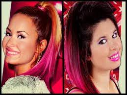 This new hair do is great way to add a little color to your hair for summer and if you want to try it out, you can always use temporary hair dye! Demi Lovato Inspired Pink Purple Dip Dye Ombre Hair Tutorial Youtube