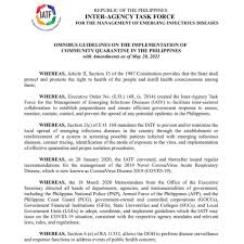 Jun 08, 2021 · stricter quarantine. Read Guidelines For Areas Under General Community Quarantine Gcq