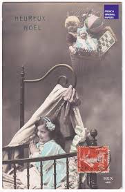 Joyeux Noel Jolie Carte Postale Colorisee 1912 Priere Au Pere Jouet Poupee Loto Peluche Robe Hotte Du Cadeau Ephemera Vintage Petite Fille Christmas Greetings Postcard Noel