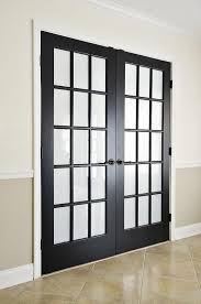 Painted Black Interior French Doors With Privacy Film French Doors Black French Doors French Doors Interior