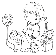 Cute get well soon coloring page. Get Better Soon Coloring Pages