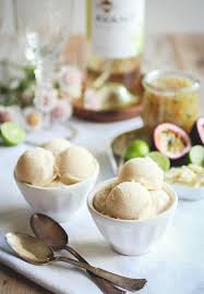 White Chocolate Sorbet With Passion Fruit Key Lime Topping Recipe Sorbet Recipes Chocolate Sorbet Food