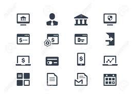 Online bill pay is a free service within pnc online banking that is available for residents within the us who have a qualifying checking account. Online Banking Icons Royalty Free Cliparts Vectors And Stock Illustration Image 23755167