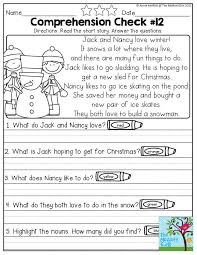 Reading Comprehension Checks For December No Prep Reading Comprehension Worksheets First Grade Reading Comprehension Reading Comprehension