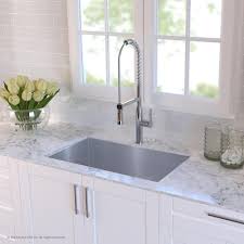 Kraus Standart Pro 32in 16 Gauge Undermount Single Bowl Stainless Steel Kitchen Sink Khu100 32 The Home Depot Kitchen Sink Remodel Undermount Kitchen Sinks Interior Design Kitchen