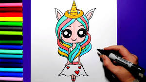 I draw her front and back legs and add her tiny wing. How To Draw A Cute Unicorn Girl Youtube