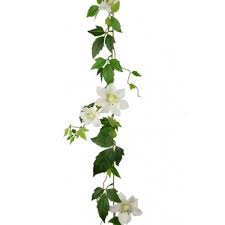 Made from pressed metal flowers and swarovski crystal accents. Artificial Silk Clematis Garland X3 Saver Pack Just Artificial