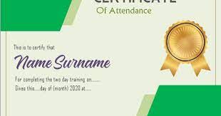 Green Microsoft Word Certificate Of Attendance Template Word Template Templates Microsoft Word