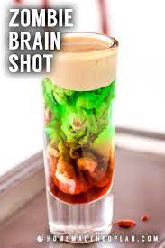 Zombie Brain Shot This Totally Creepy And Absolutely Cool Zombie Brain Shot Is The Ultimate Halloween Drink A Zombie Brain Shot Shot Recipes Halloween Drinks