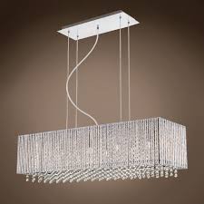 Joshua Marshal Diamond Ice 10 Light 35 Chrome Crystal Rectangular Pendant Light 701775 From Diamond Ice Collection
